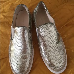 ZARA gold metallic sneakers